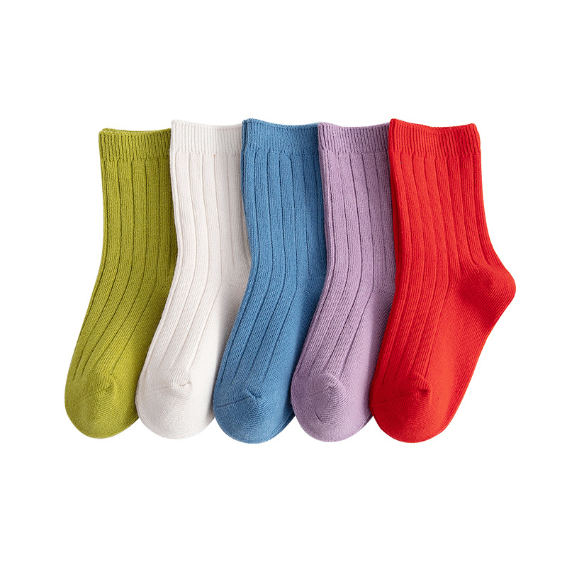 5 Paren/partij Kids Sokken Lente &amp; Herfst Zachte Katoen Effen Kleur Sokken Voor Jongens En Meisjes 1-12 Jaar studenten Sokken Kinderen Sokken