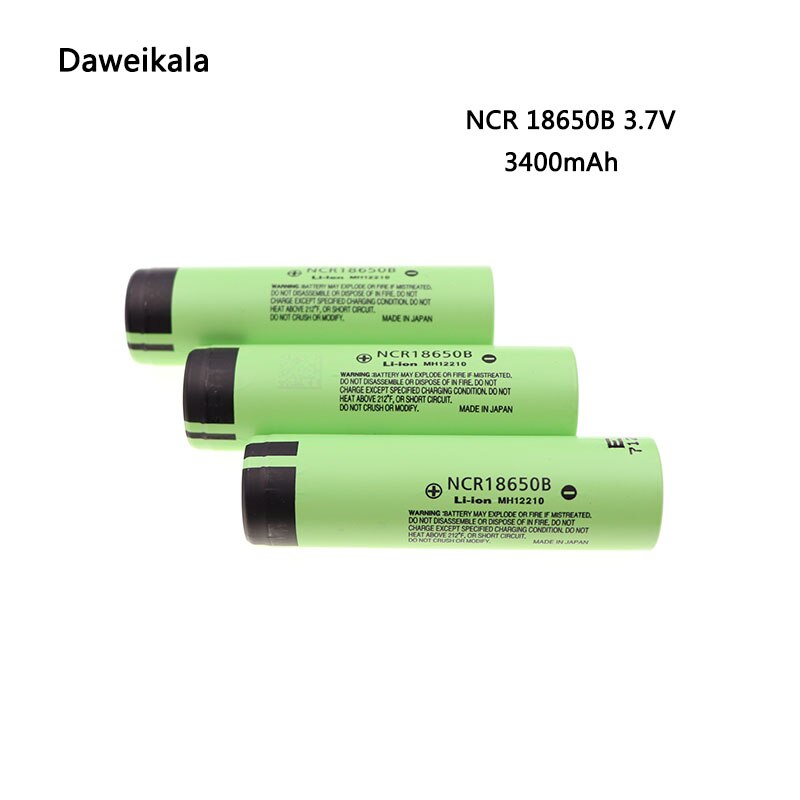 Daweikala For Original Japan imports 18650 battery NCR18650B 18650 Rechargeable Li-ion battery 3.7V 3400mAh