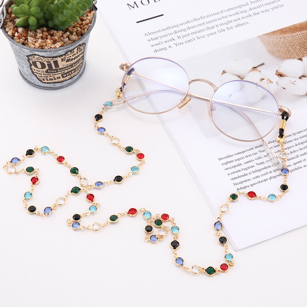 SKYRIM, antideslizante, gafas de sol de cristal para mujer, cadena dorada plateada, correas y cordones para el cuello, cuerda, cadenas para anteojos, soporte de cordón