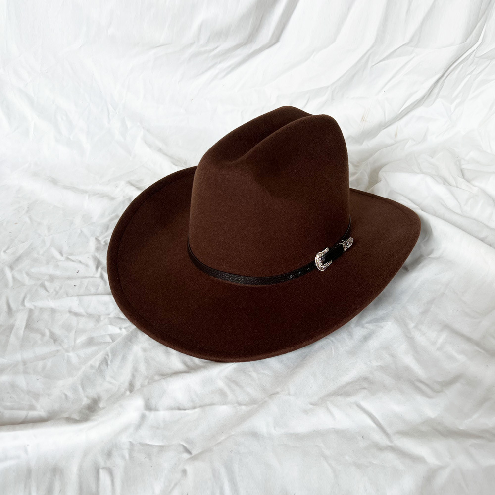 Novo chapéu de cowboy ocidental do vintage para cavalheiro masculino senhora jazz cowgirl com aba larga de couro cloche igreja sombrero hombre bonés: Azul marinho