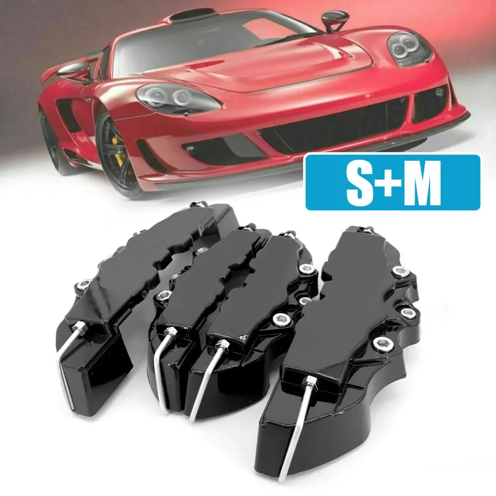 Cubiertas de pinza de freno de disco 3D para coche, cubiertas de plástico para pinza de freno de disco de carreras delantera y trasera M + S, accesorios de rueda de 18,3-23,6 ", 4 Uds.