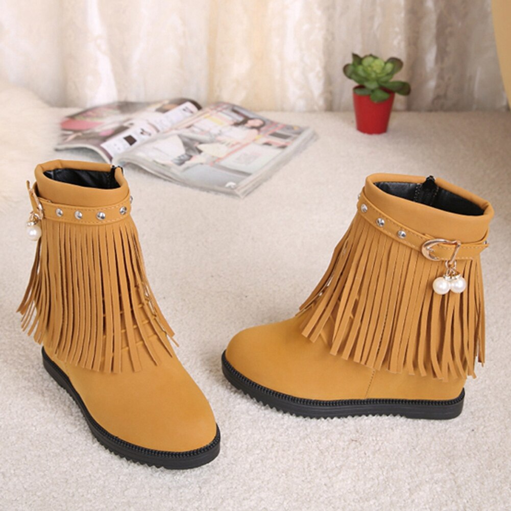 frange perle INS directe chaussures femme chaussons concis Rivet à la gland bottines femme: Orange / 9