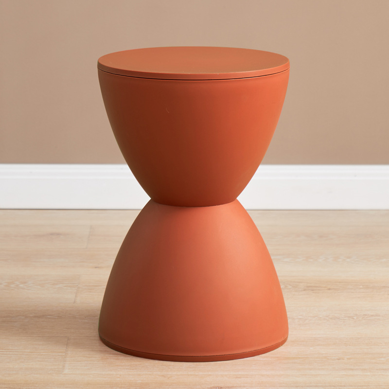 Taburete bajo nórdico para sala de estar, taburete circular y moderno de ocio para el hogar, simple y grueso, cambio de zapatos para el hogar, taburete de comedor para niños: Deep Purple