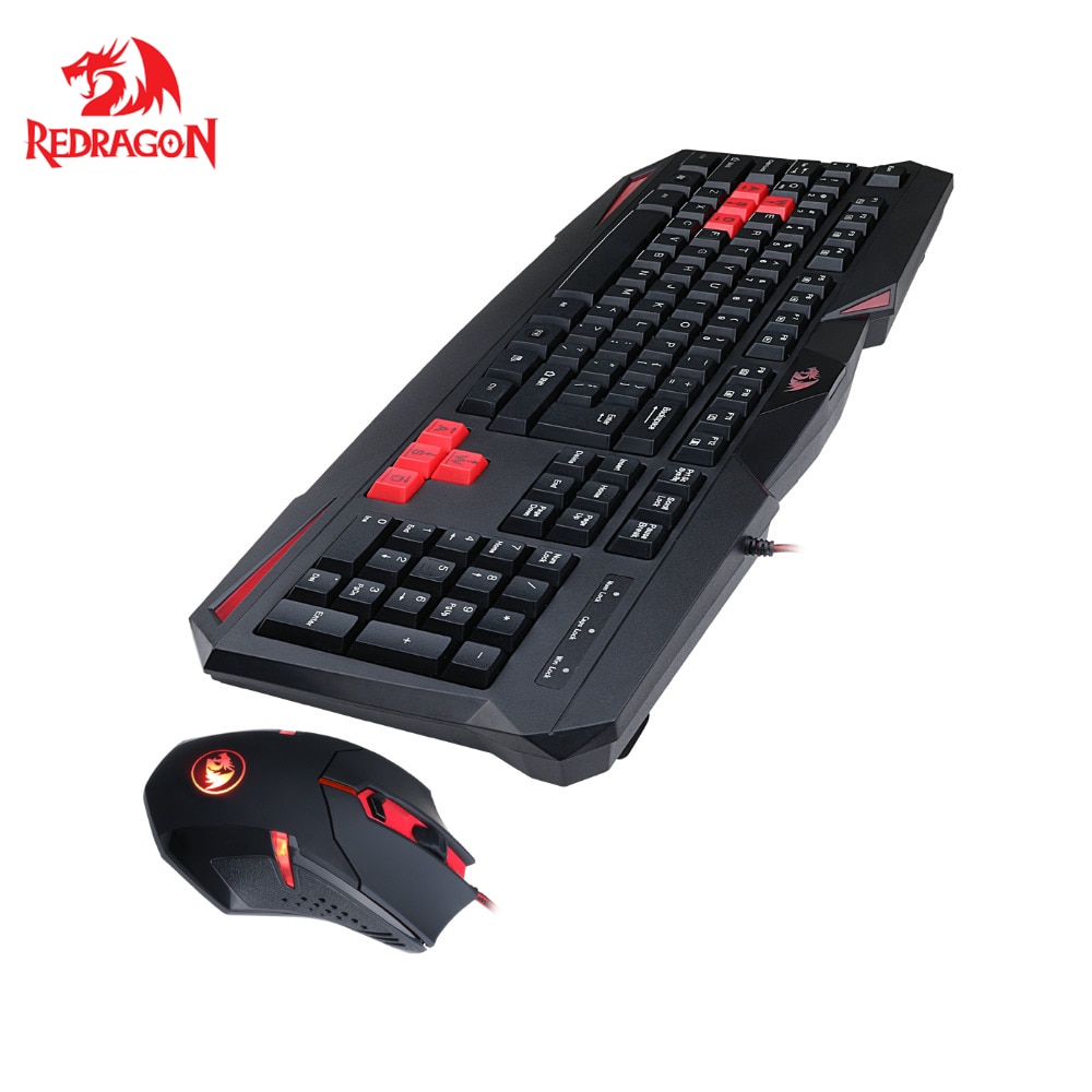 Redragon gaming tangentbord gaming mus combo  s101-2 led belysning tangentbord och mus set gaming mus och tangentbord tyst
