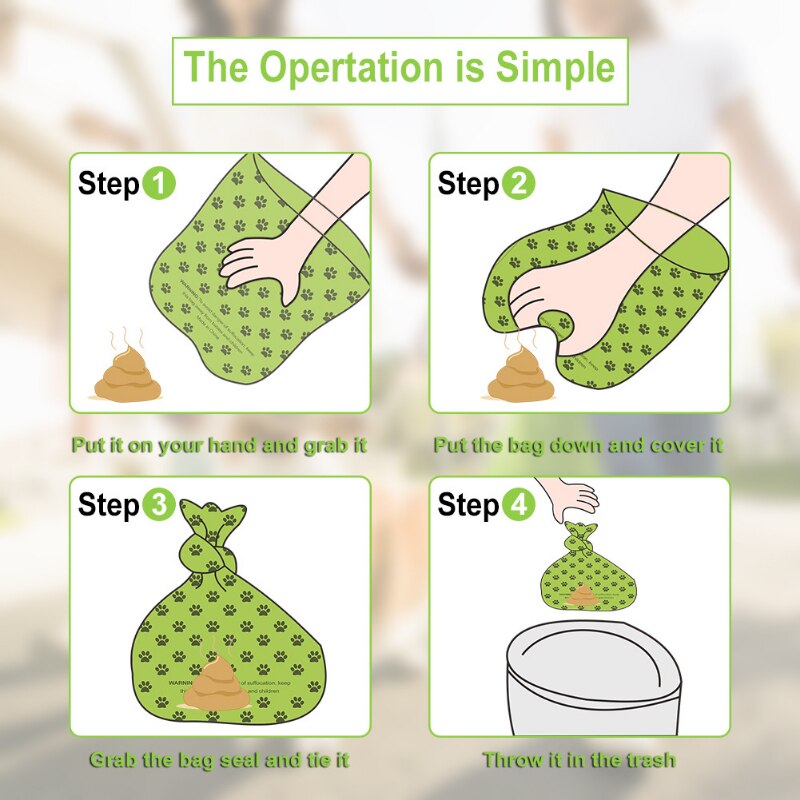 Dog Poop Bag Biodegradable Leak Proof Green Dog Waste Bags &amp; Dispenser Eco Friendly Pet Puppy Outdoor Garbage Pooper Clean Bag