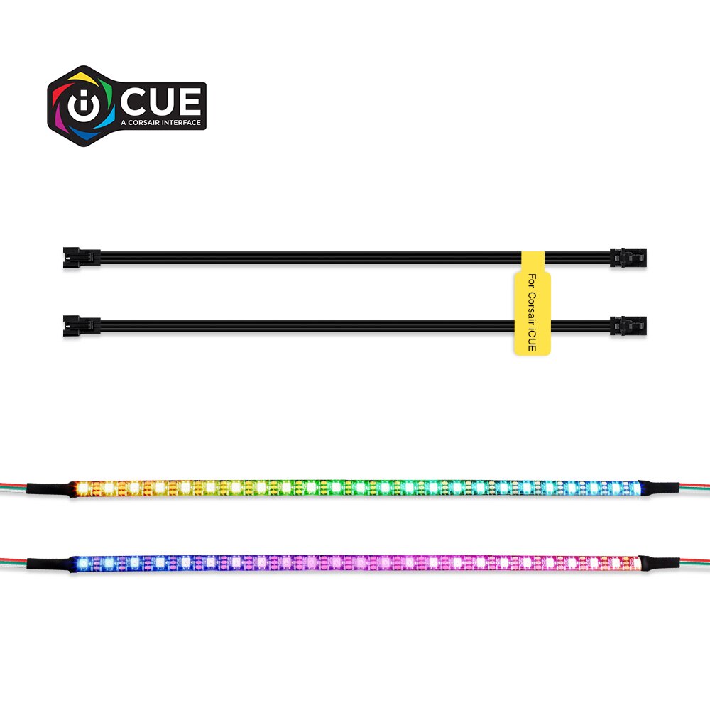40cm Addressable WS2812b Digital LED Strip Rainbow RGB LED Lighting Kit for PC Computer Case Decor, for iCUE a CORSAIR Interface: 2 x 40cm 24 LEDs
