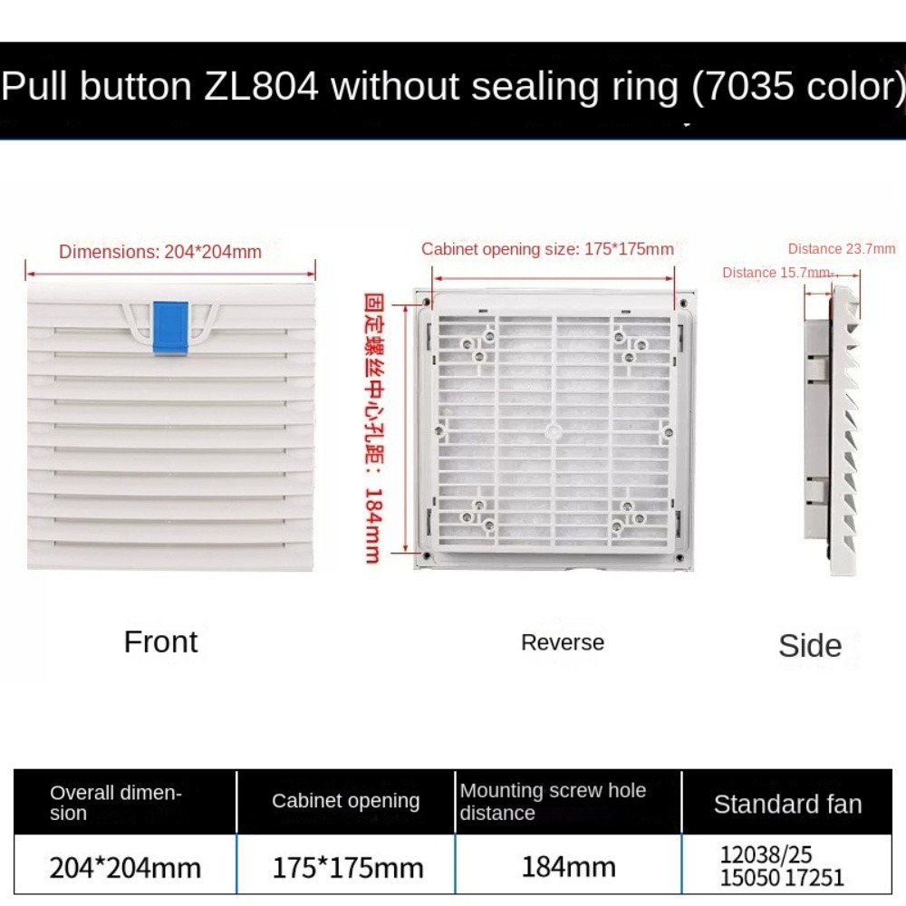 system wentylacji powietrza ABS Szafka Wentylacja Filtr Biały Bez Wentylatora Wentylator Filtr Pyłoszczelna Kratka