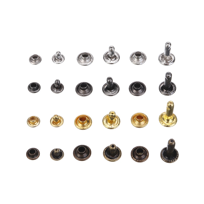 480pcs Leather Rivets Double Cap Rivets Metal Fixing Tool With Punch Pliers Kit for DIY Leather Jeans Belt Jacket Leather Craft