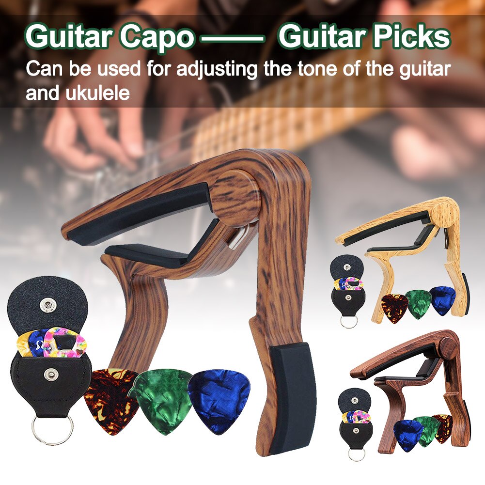 Guitar Capo Home For Acoustic Electric Guitars Mandolin Live Performance Banjo Beginner Tone Adjusting With Picks Quick Release