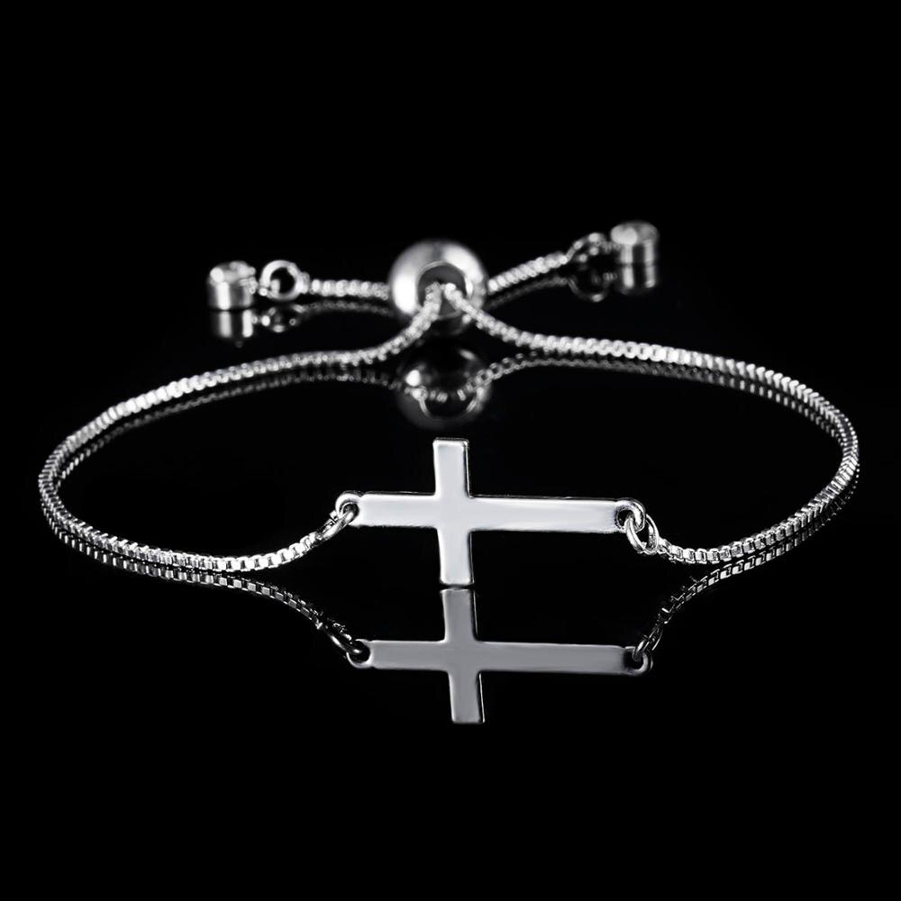 Silber Farbe Schmuck Kreuz Kette Armbänder Für Frauen Hochzeit Bankett Charme Armbänder & Armreifen Valentinstag