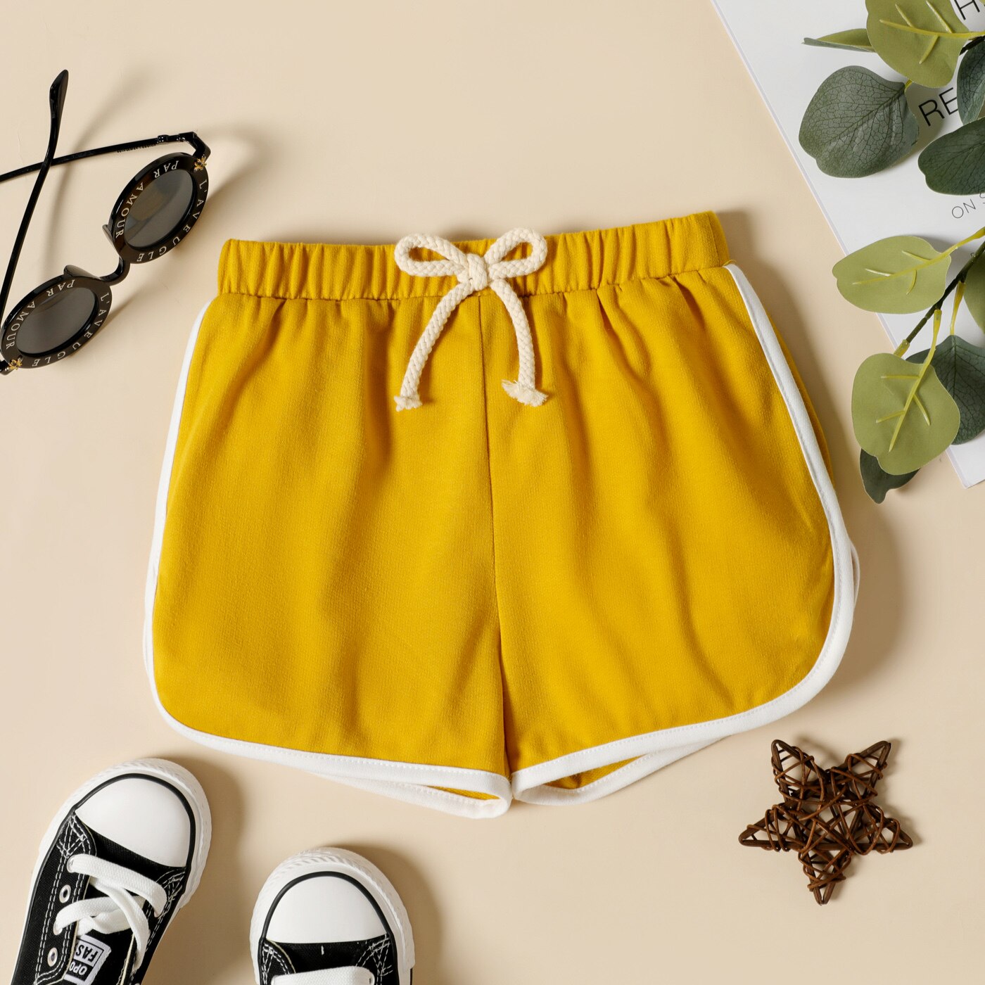 PatPat Bambin Garçon Casual Faux Cordon Décor Élastique Short Dauphin: Ginger-2 / 5-6 Years