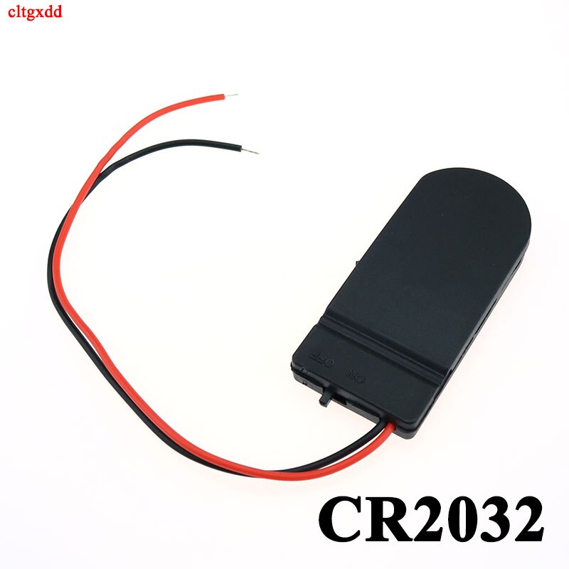 1 stk svart / hvit  cr2032 knapp myntcelle batteri stikkontakt holder deksel med av / på bryter 3v x2 6v batteri oppbevaringsboks