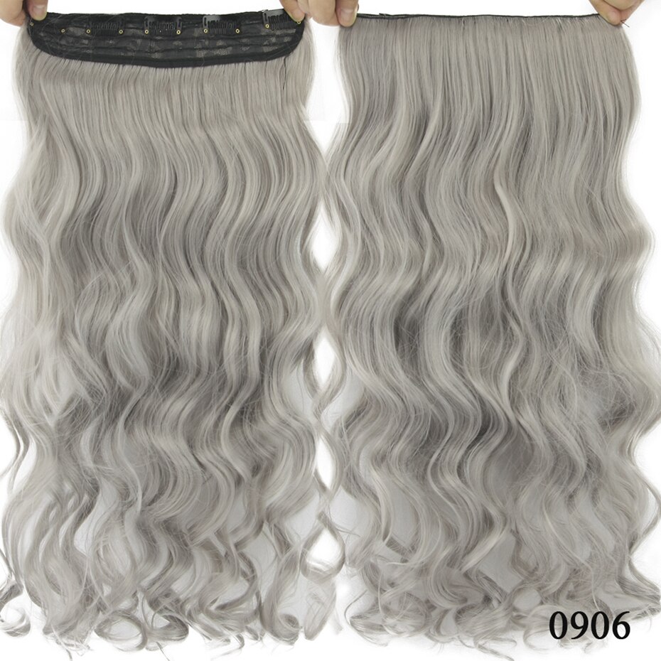 Soowee 60cm Lange Synthetische Haar Clip In Hair Extension Hittebestendige Haarstukje Natuurlijke Golvend Haar Stuk: 0906