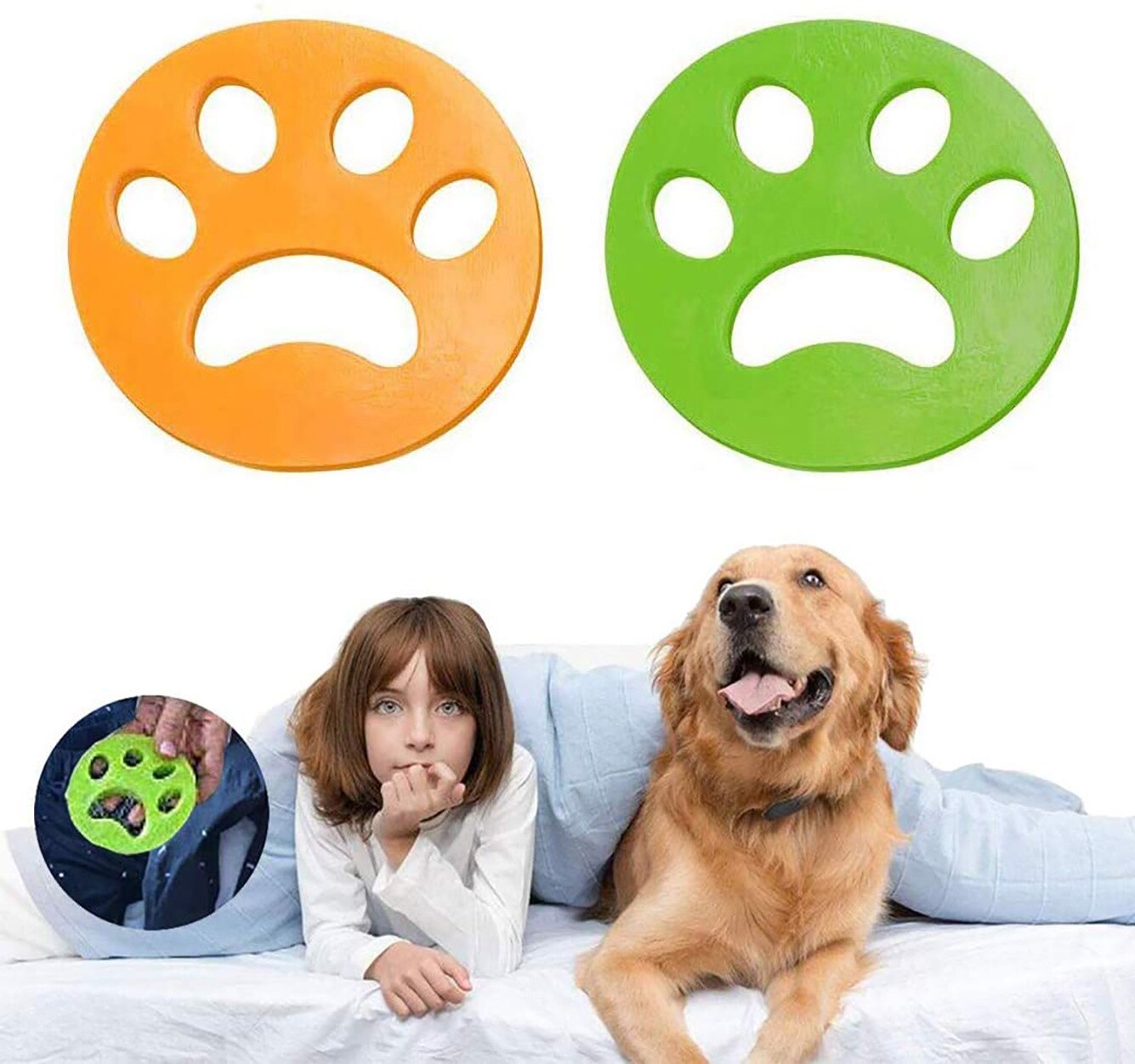 Pet Hair Remover Washing Machine Accessory Cat Dog Fur Lint Hair Remover Clothes Dryer Reusable Cleaning Laundry Dryer Catcher