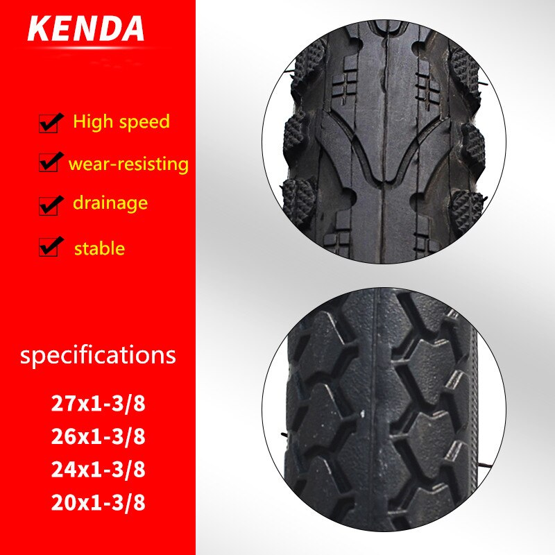 Kenda Bicycle Tyre Mountain Bike Tyre 20 "24" 26 "27*1-3/8