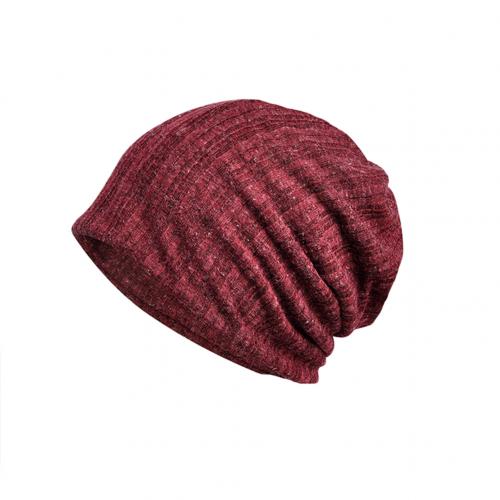 Spring Summer Dual-use UV Protection Baggy Beanie Hat Cap Neck Gaiter Bandana: Wine Red