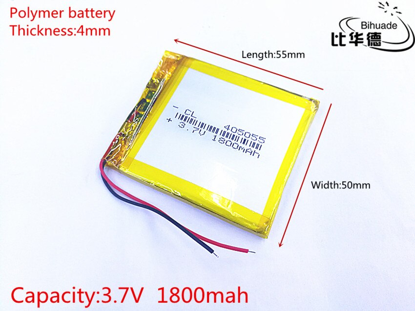 1 stück 3.7v 405055 lithium-polymer-akku (li-po, li-ion 1800 für  mp3 mp4 mp5 gps-, psp- und bluetooth-fähige mobiltelefone