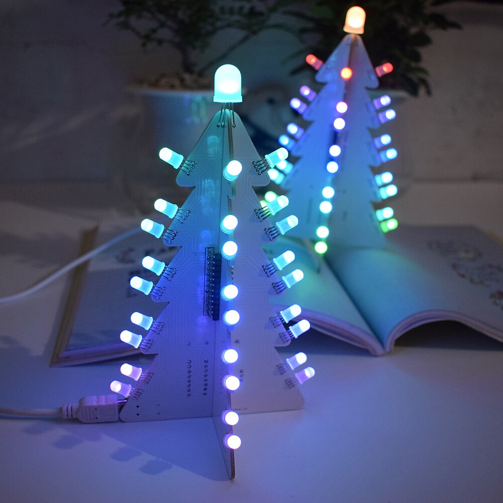DIY Weihnachten Baum Bausatz Bunte Leicht Machen LED Licht Acryl Weihnachten Baum mit Musik Elektronische Lernen Bausatz Modul Spielzeug