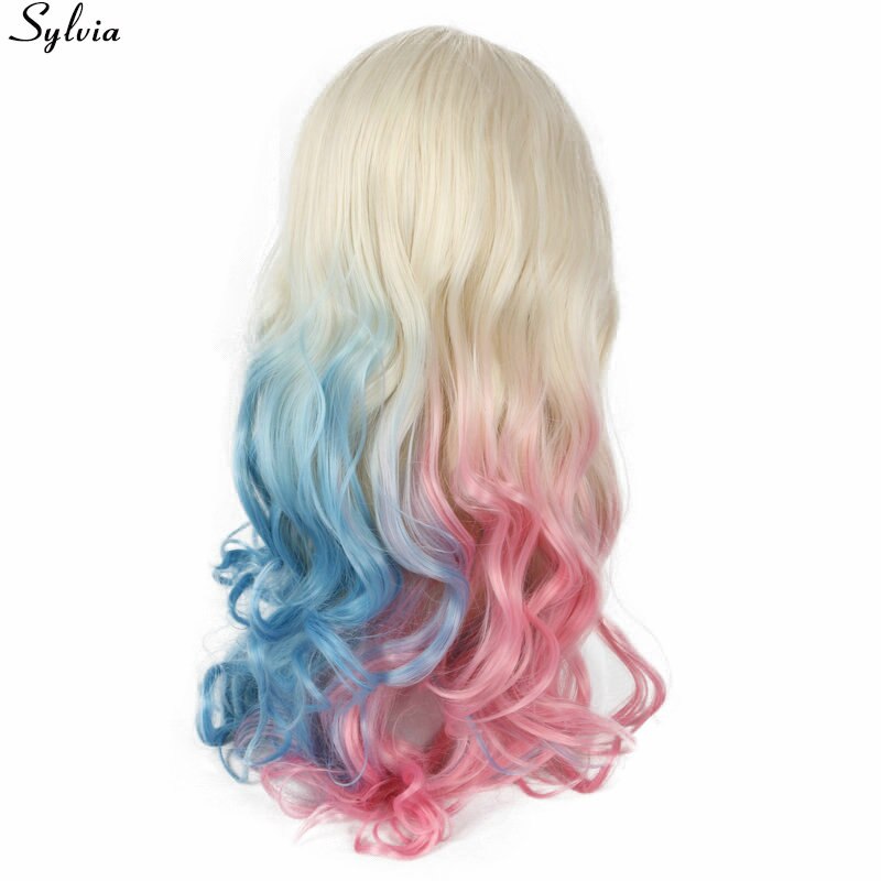 REVIEW FOR HALF BLUE HALF PINK BIG WAVE WIG YV40408 main image 0