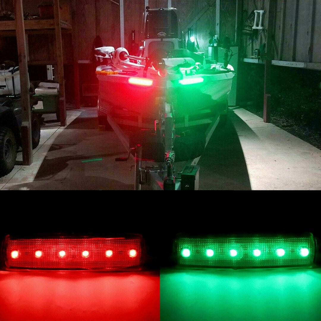 4 stk 6 led rød grøn bådnavigation led lys signal agterlys båd styrbord lampe 120lm til bil auto lastbil tilbehør dele