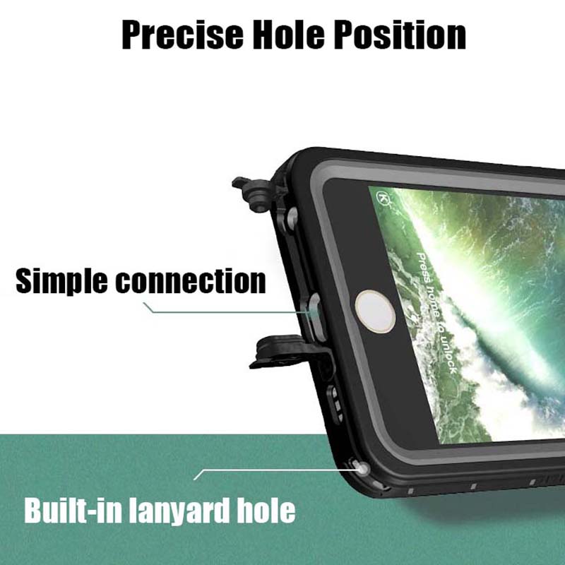 Voll versiegelte IP68 Wasserdichte Hülle für Apfel iPhone SE3, SE2, 7, 8 Plus, Unterwasser tauchen, draussen Sport, Anti-Abdeckung