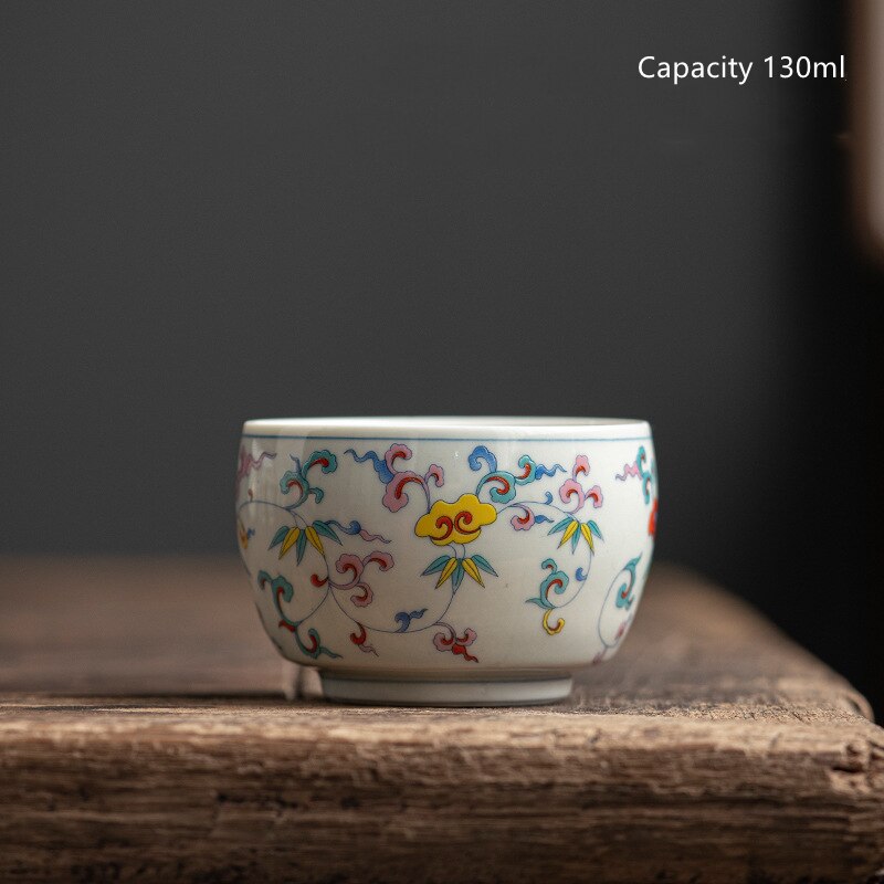 Chinese Bloemen Een Thee Cup Set Vat Water Kopjes Mooie Theewaar Vintage Wijnstok Mokken Voor Theeceremonie Theekopje Thee Service vat: Teacup  130ml