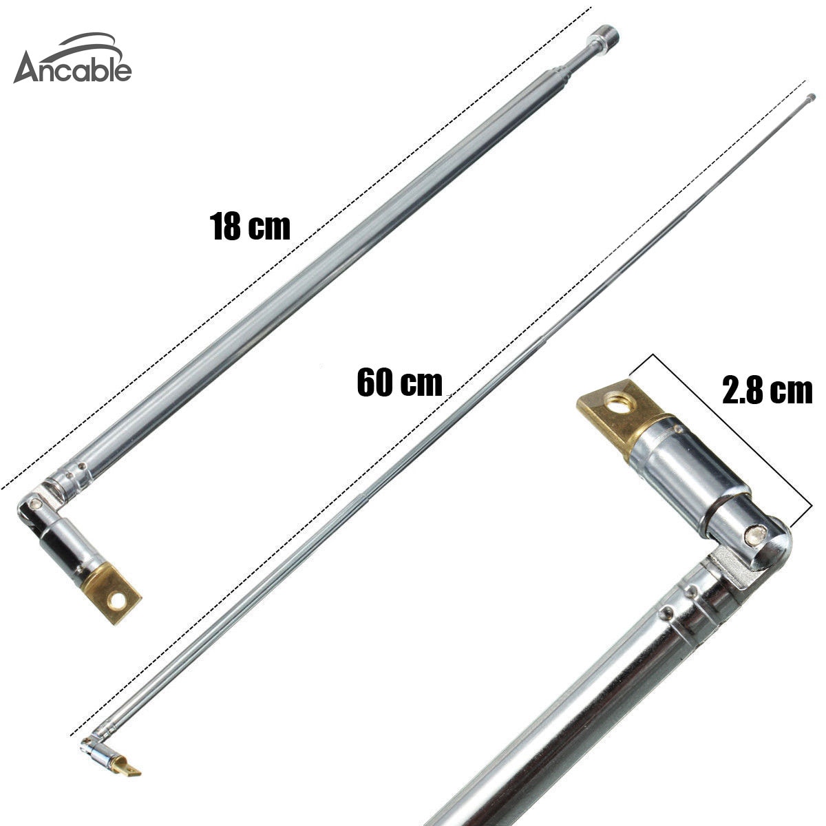 2-Pack Telescopische Antenne voor DE1104 DE1106 DE1107 DE1121 G5 E5 radio