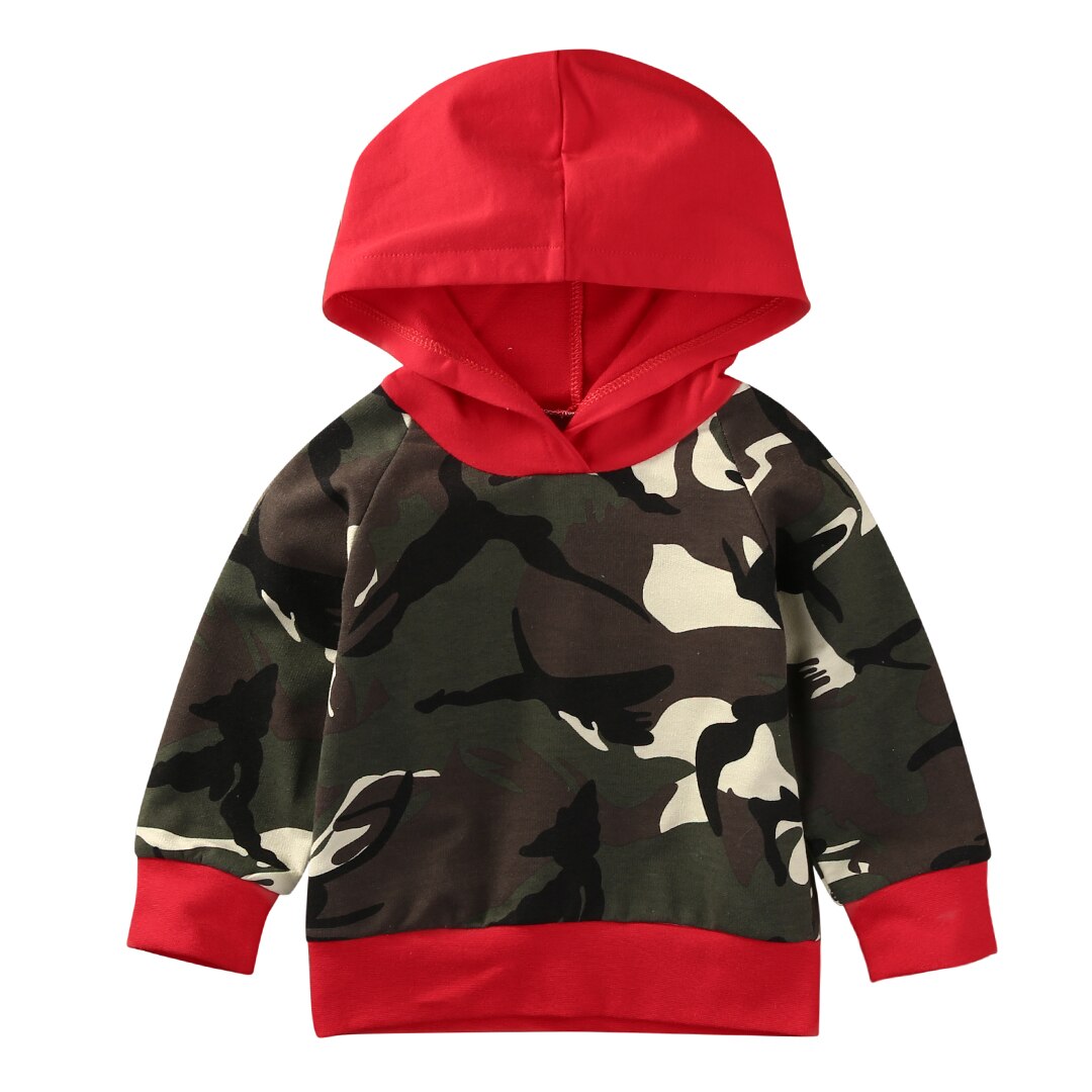 Jaar baby peuter baby jongens camouflage kleding hooded tops lange mouwen hoodie outfit kleding: 24m