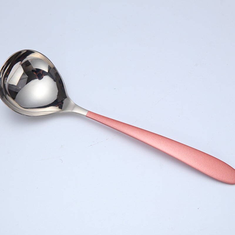 Langt/kort håndtak 304 spiseskjeer i rustfritt stål fortykket varm kjele suppeskje til dessert iskrem kjøkkenbestikktilbehør: 5 / 20.5cm