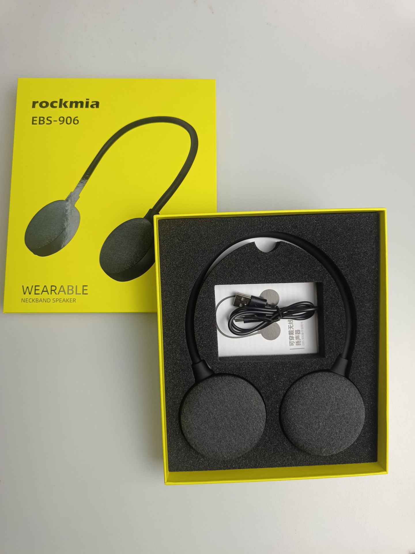 Rockmia Neck Speaker EBS-906 Bluetooth 5.0 Wearable Wireless TF Card Music Player For Home Outdoor Walking Ridding Cycling