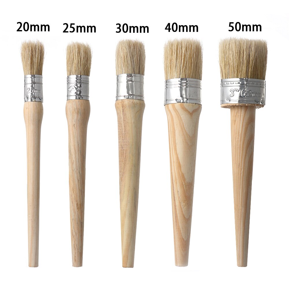 Cepillo de pintura al óleo de cerdas suaves con mango de madera, pincel de tiza para limpieza de coche, suministros de revestimiento de dibujo, accesorios para manualidades artísticas, 1 unidad