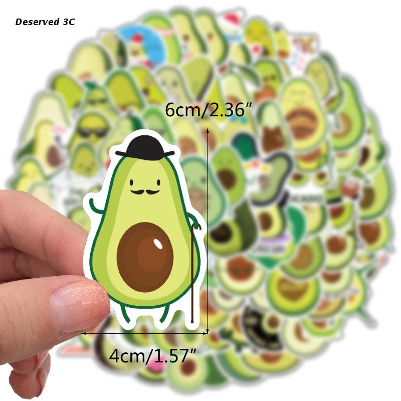 R9CB Avocado Stickers 100Pcs Waterproof Vinyl Decals for Water Bottles Laptop Refrige