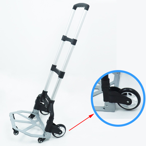 Lichter Up Aluminiumlegering Huishouden Traplopen Trolley Kleine Draagbare Opvouwbare Bagage Kar Trailer Trolley Trolley Winkelwagen: 01