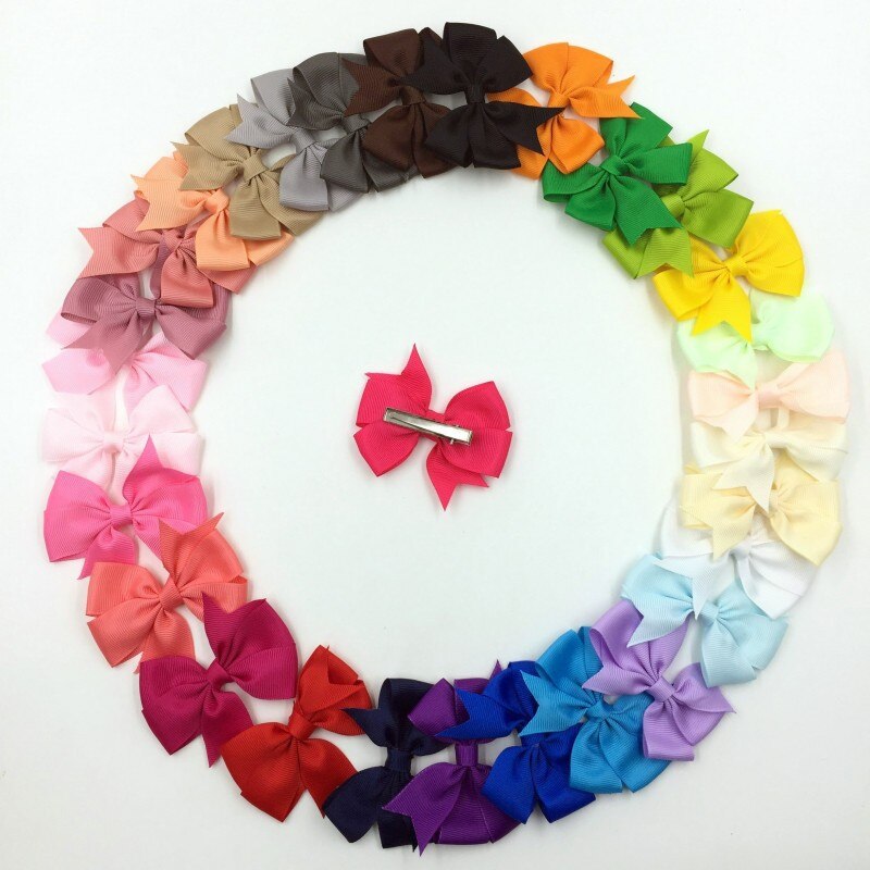 10 Stks/pak Multi Kleuren Bow Clips Meisjes Haarspeld Solid Bows Boutique Hoofddeksels Haar Clip Kinderen Haaraccessoires