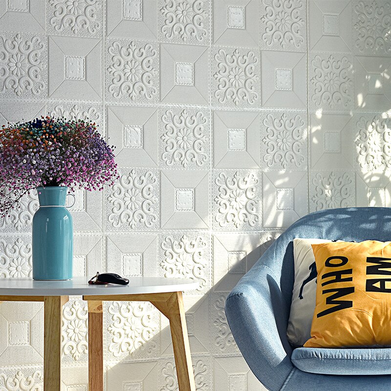 Autocollant mural en brique, 3d pièces, imperméable, en mousse, pour chambre à coucher, papier peint adhésif, art, 70*70*0.5cm pièces, pour la maison