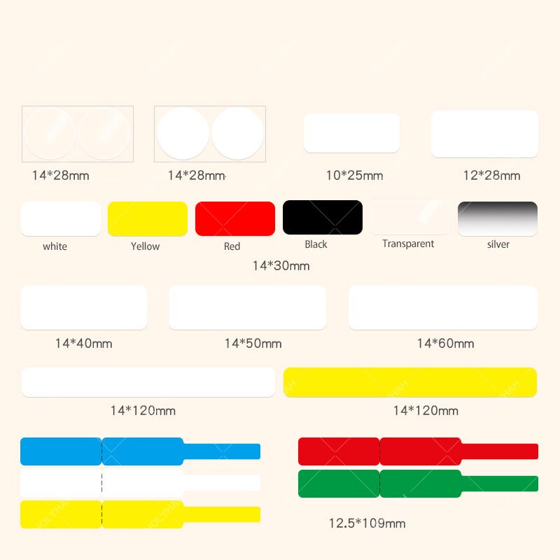 Niimbot B18 PET Label Color Thermal Paper Rolls Ribbon White Black Red Blue 16 Meters Per Roll for Label Sticker Mini Printer