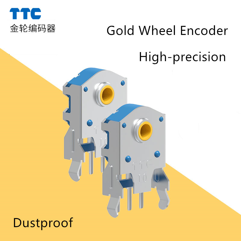 TTC 7/8/9/10/11/12/13/14/15/16mm Rotary Mouse Scroll Gold Wheel Encoder With 1.74mm Hole Mark,20-40g For PC Mouse Dustproof