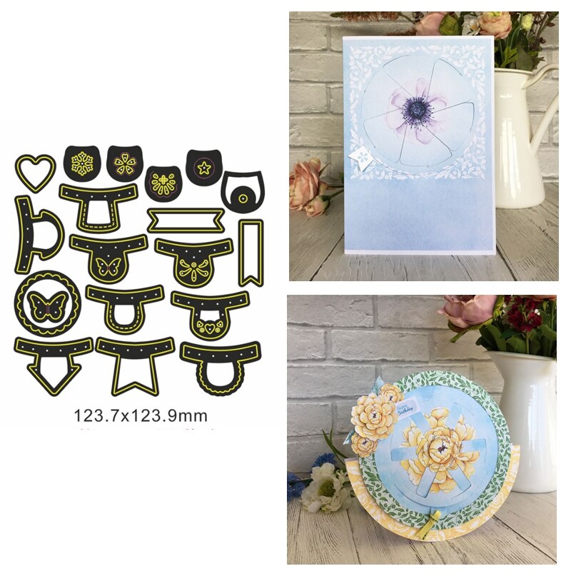 Metal Cutting Dies Magic Window Slide Gear Round Frame Die Cut Make Card Spin Paper Scrapbook Handmade Craft Pop Up Diy Template: H3471