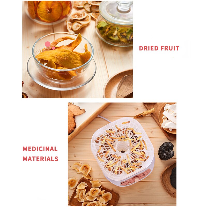 Secador de alimentos máquina de frutas secas, deshidratación de carne, frutas y verduras, secador de aire de 5 capas, 220V, máquinas de secado de té de hierbas para el hogar