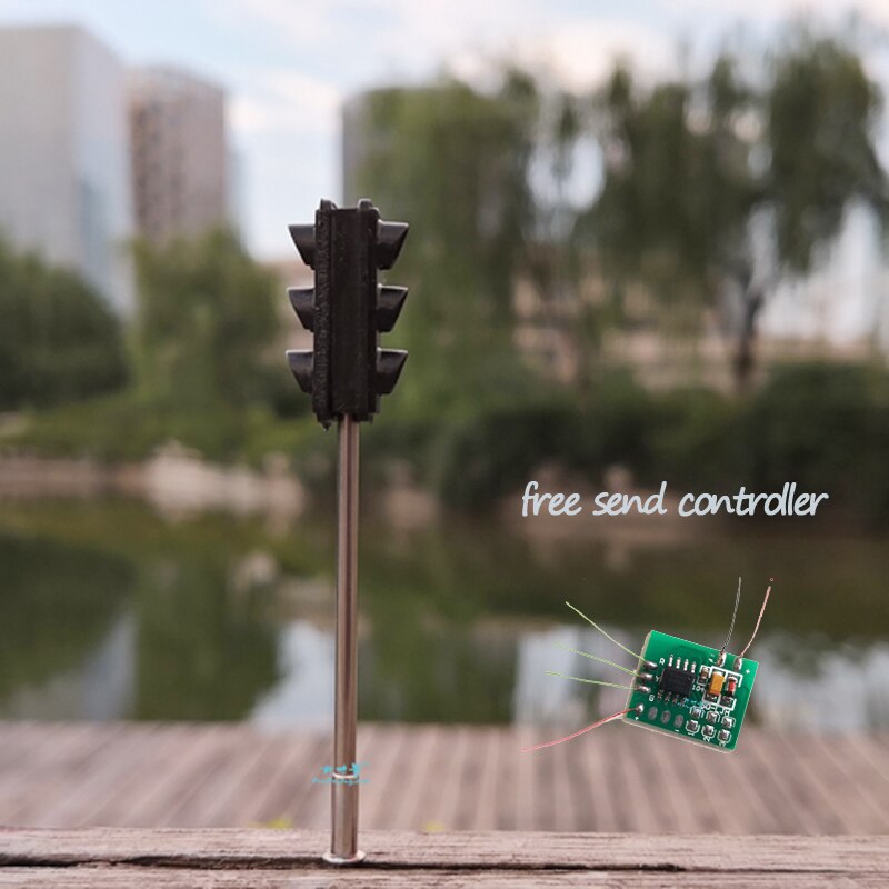 3PCS HO Scale Model Traffic Lights/Operating Pole Mount Overhead Traffic Lights with Controller/Train Railway/Railroad Layout