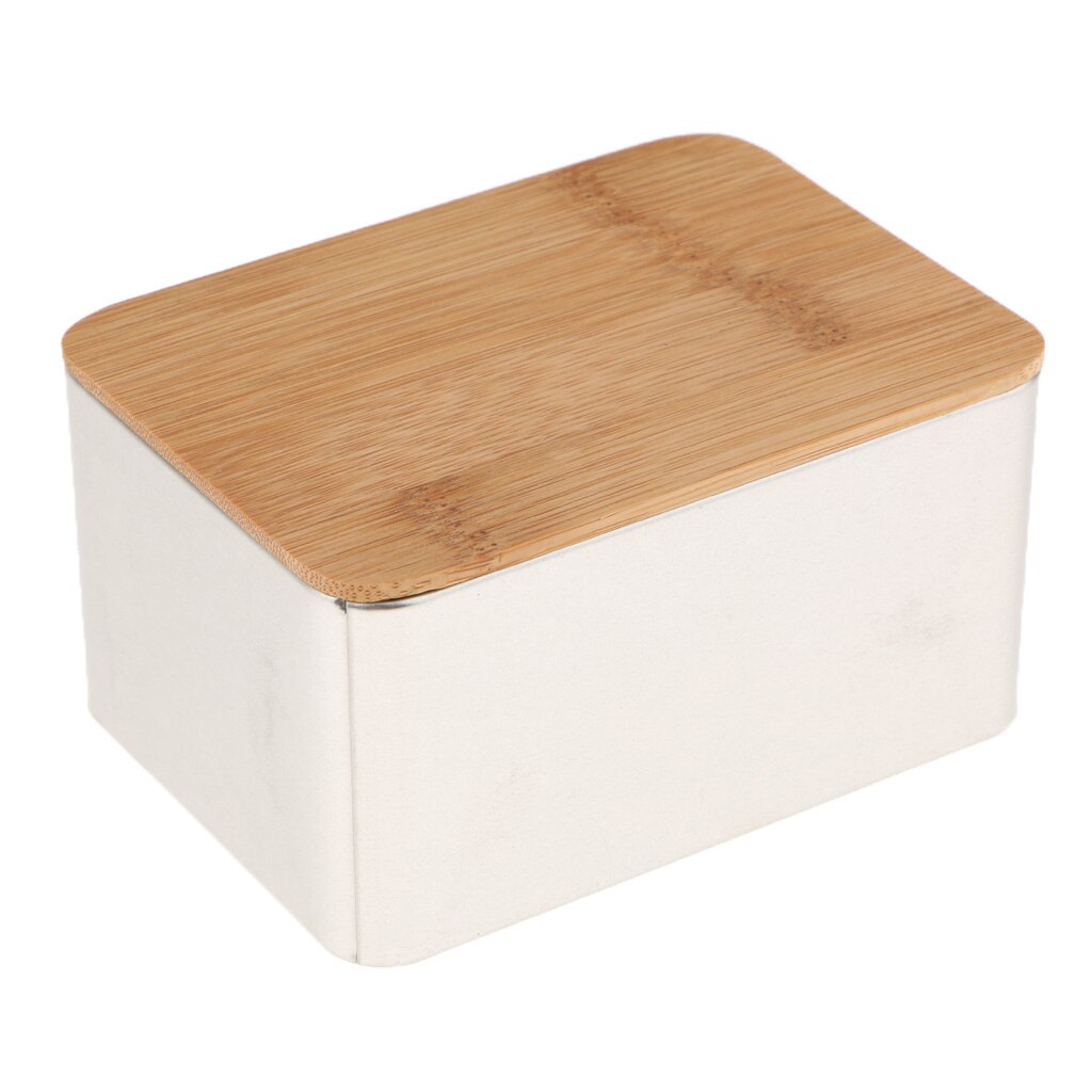 Kitchen Metal Storage Box With Bamboo Lid Bins Bread Sugar Boxes Tea Herb Storage Holder Food Containers Organizer: F