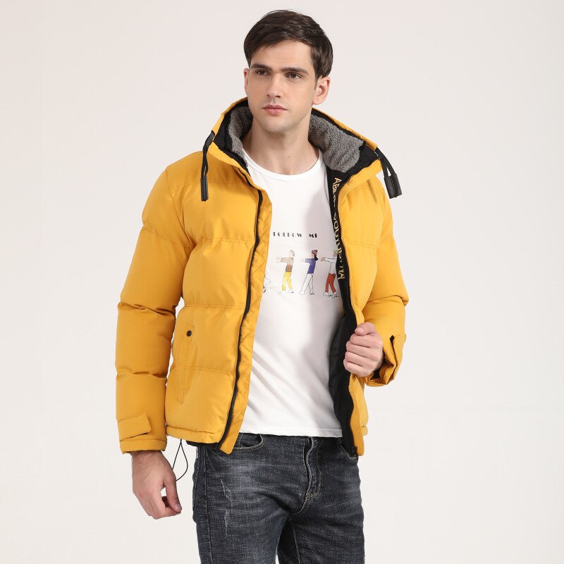 Merk winterjas voor heren kleding streetwear dons katoenen jas man bomber heren jassen puffer jassen yyyz 5502: Geel / Xxl