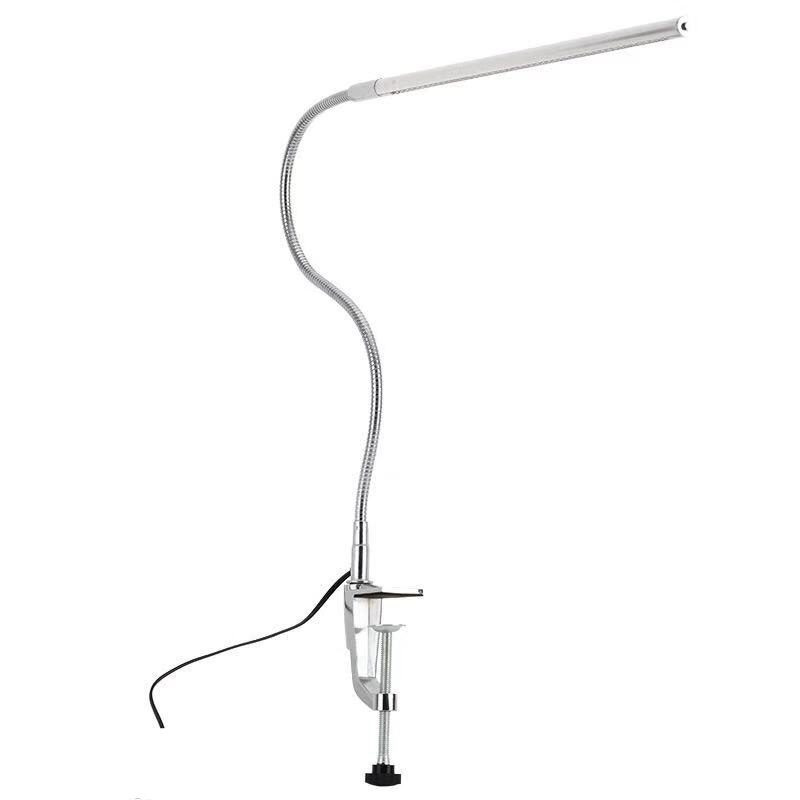 ledet sammenleggbar klemme bordlampe øyebeskyttelse lang væpne aluminiumslegering bordlampe klemme på lys til sengelesing arbeid og datamaskin: misligholde tittel