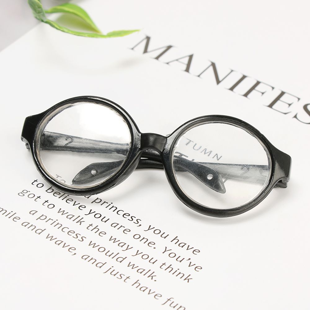 Colorful Doll Glasses Clear Lens Round Frame Eyewear Miniature Eyeglasses Fit 18 Inch Playing House Cool Girl Accessory