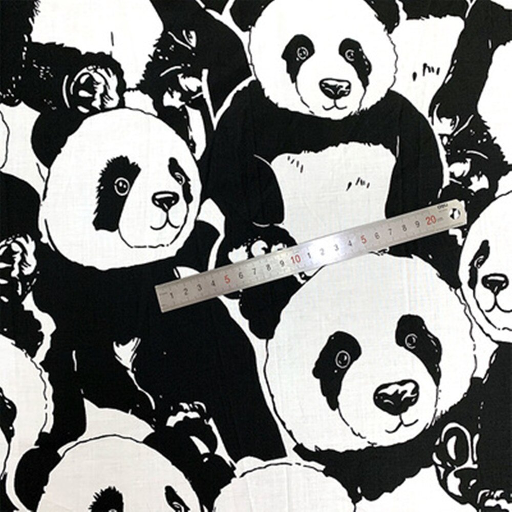Tela de algodón de imitación de seda de 1 metro, prenda impresa de Panda chino, Patchwork, costura hecha a mano, ropa de verano para niños