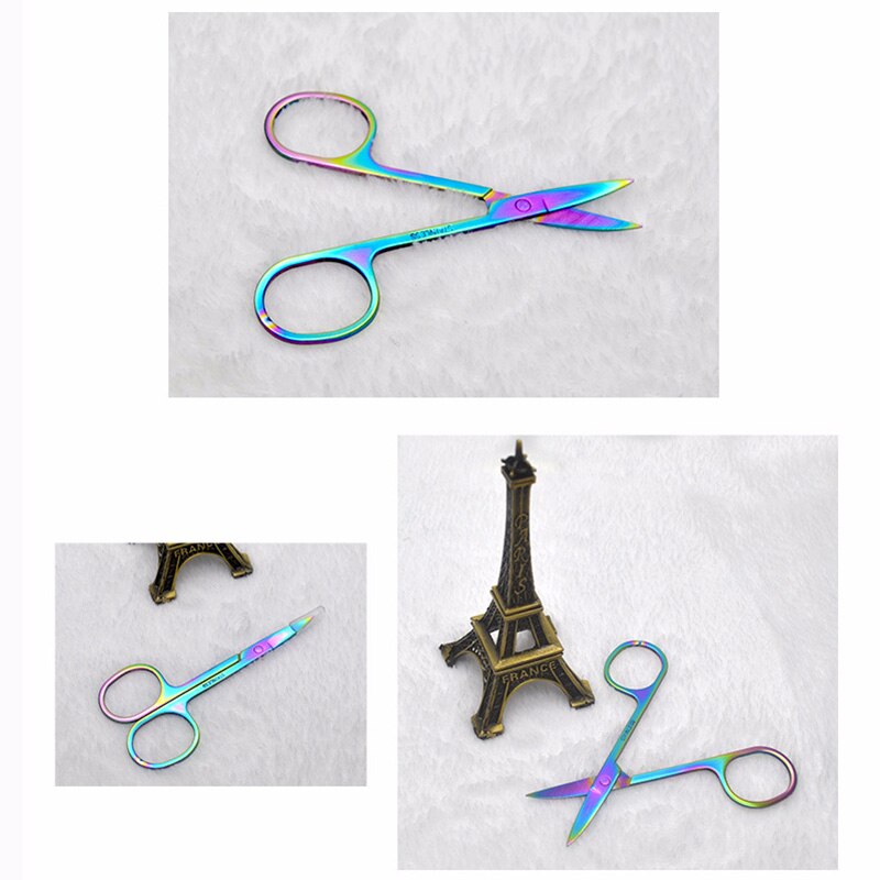 Stainless Steel Sharp Tip Eyebrow Makeup Scissors Face Hair Trimming Tweezer Scissors Beauty Tool 669