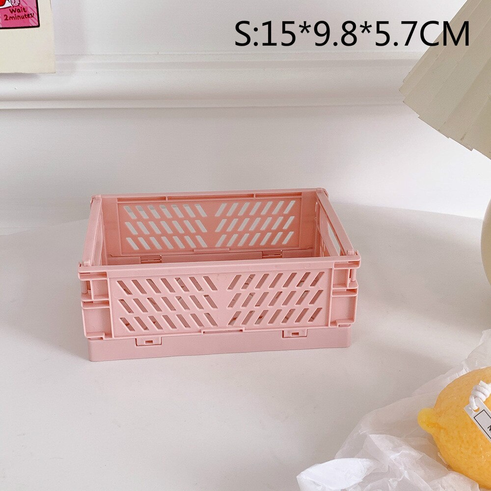 Küche Faltbare Kunststoff Lagerung Korb Spielzeug Kosmetik Lippenstift Schmuck Universal- Kasten Lagerung Korb Faltbare Kiste Veranstalter: S-4