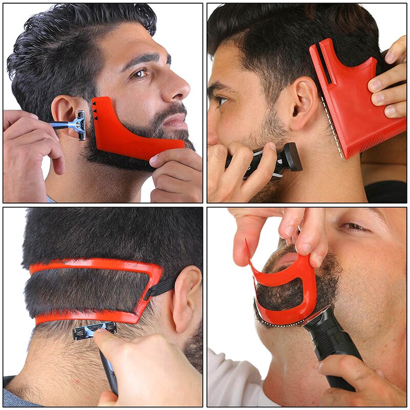 2/3/4 stk/sett menn skjegg hår fippskjegg halsen barbering mal guide hårklipp sett verktøy