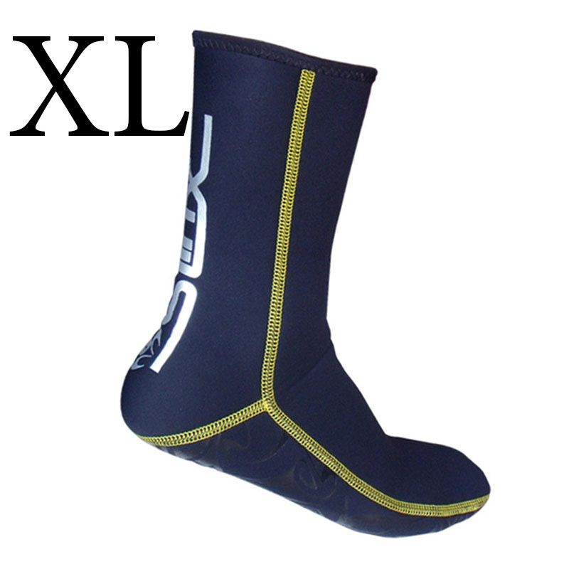 1 par 3mm nylon snorkel halkfri dykstrumpa simfötter strumpor badstrumpa vinter varm pool män kvinna vuxna varumärke slinx: Xl (44-45)