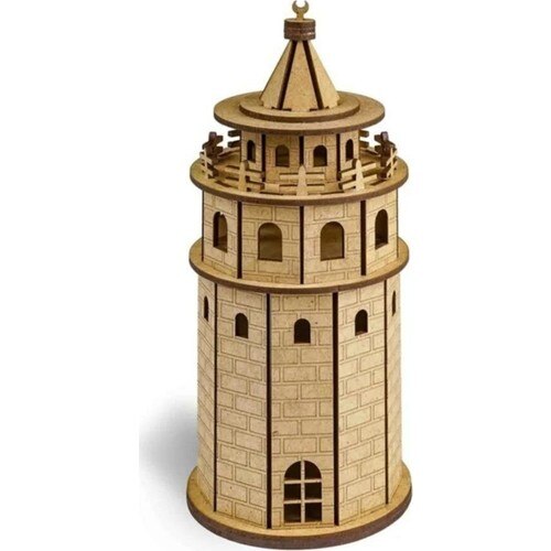 Südor Wood Wooden Diy Model Galata Tower 100x100x230mm